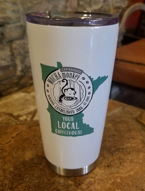 Mocha Monkey White Chill 20 oz. mug